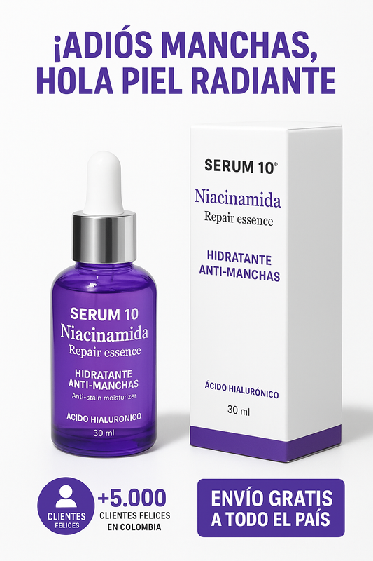 🌟 Elimina Manchas en 30 Días - Sérum Niacinamida 10% + Ácido Hialurónico